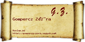 Gompercz Zóra névjegykártya